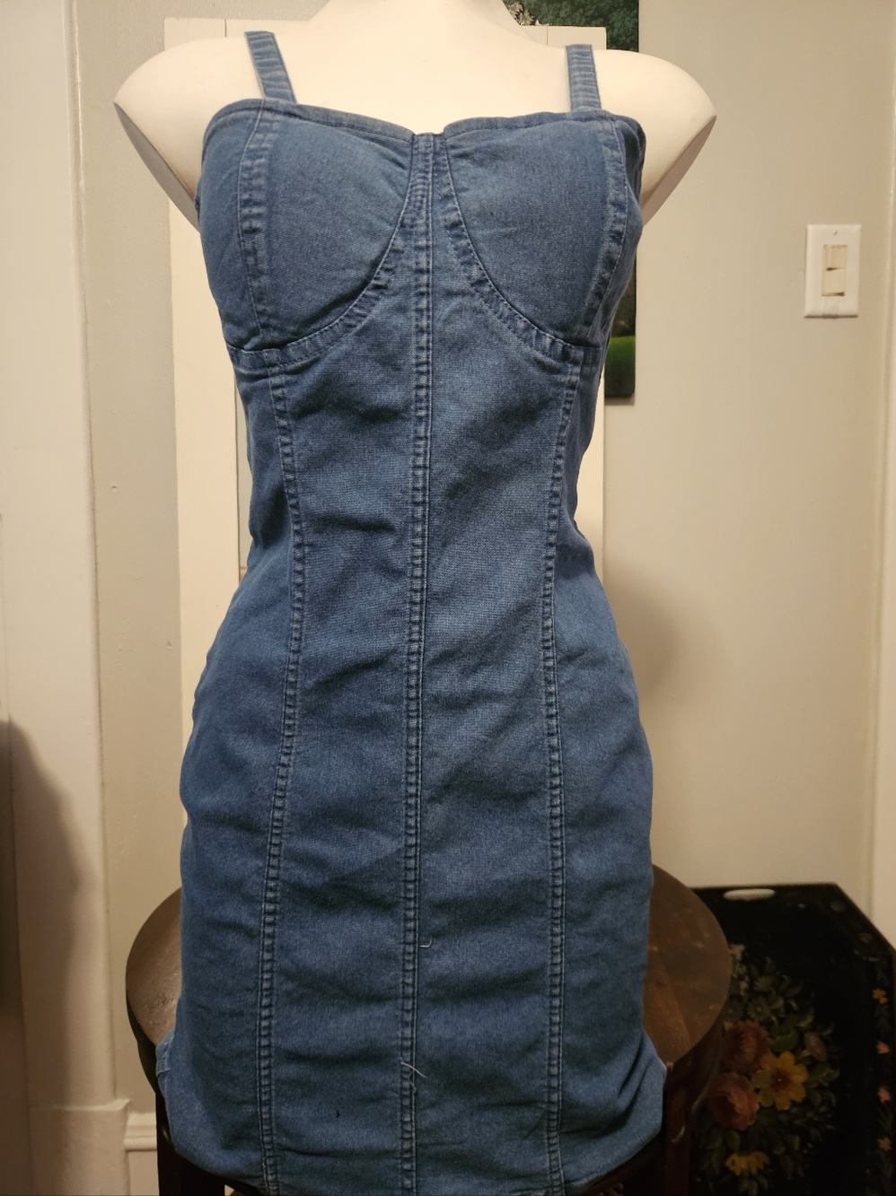 Mini Blue Jean Dress * Pencil * Junior Medium * Derek Heart * Sleeveless